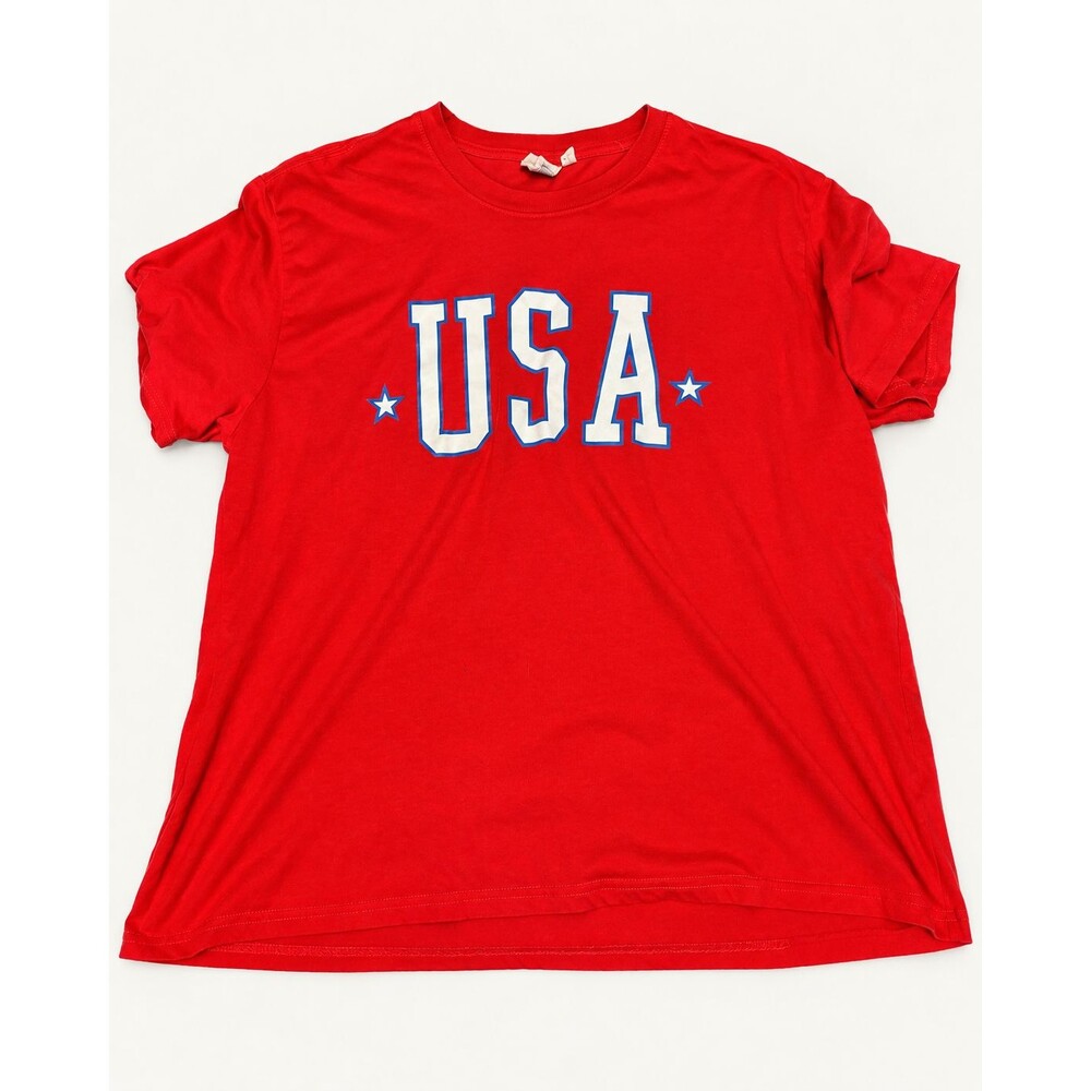 Spirit of America USA Patriotic Graphic T-Shirt XL Red Cotton Blend